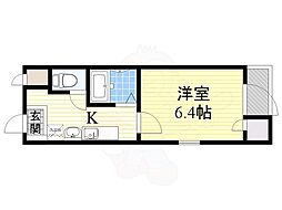 ルミエール西大橋 1Kの間取図画像