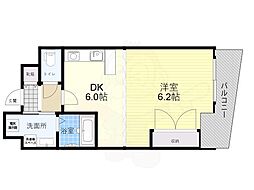 本町サンライズ 1DKの間取図画像