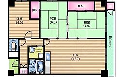 マンション北堀江 3LDKの間取図画像