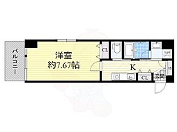 プレジール靱公園 1Kの間取図画像