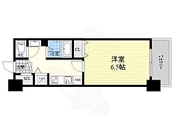 アスヴェル阿波座BLUEEARTH 1Kの間取図画像