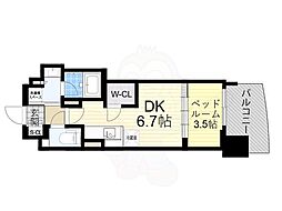コンフォリア・リヴ本町WEST 1DKの間取図画像