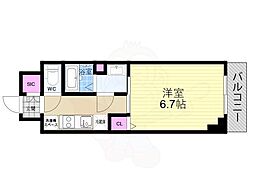 ジオエント新町 1Kの間取図画像