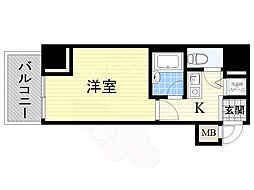 TATディナスティ西本町 1Kの間取図画像