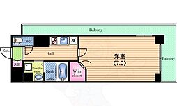 ハビテ靭センターコート 1Kの間取図画像