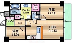 エスリード西本町 2LDKの間取図画像