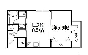 ウイングコート 305 ｜ 京都府京田辺市興戸町田（賃貸マンション1LDK・3階・35.00㎡） その2