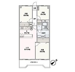 コスモビュー豊平橋 3LDKの間取図画像