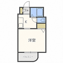 ヒューマンプラザ北大前 1Kの間取図画像