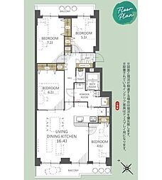 パークアベニュー弐番館Cコート 4LDKの間取図画像