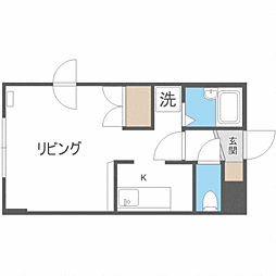 ステュディオ北12条 1Kの間取図画像