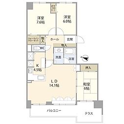 エクセルシオール山鼻 3LDKの間取図画像