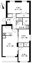 三井マンション手稲 3LDKの間取図画像
