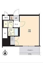 朝日プラザ円山公園 ワンルームの間取図画像