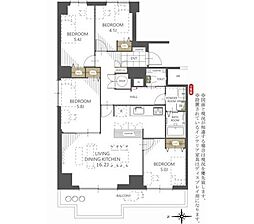 シーアイマンション円山西棟 4LDKの間取図画像