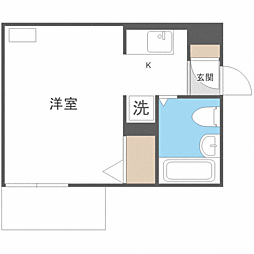 ヒューマンプラザ北大前 1Kの間取図画像