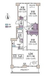 パーク・ハイム澄川 3LDKの間取図画像