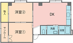 シティハイツ新谷 2LDKの間取図画像