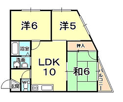 タイガースマンション 402 ｜ 兵庫県西宮市今津水波町（賃貸マンション3LDK・4階・60.00㎡） その2