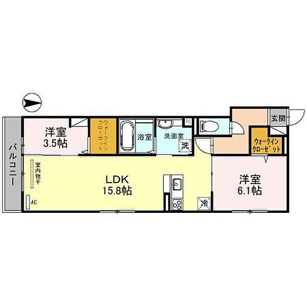 ローズコート西宮北口 301｜兵庫県西宮市深津町(賃貸アパート2LDK・3階・59.82㎡)の写真 その2