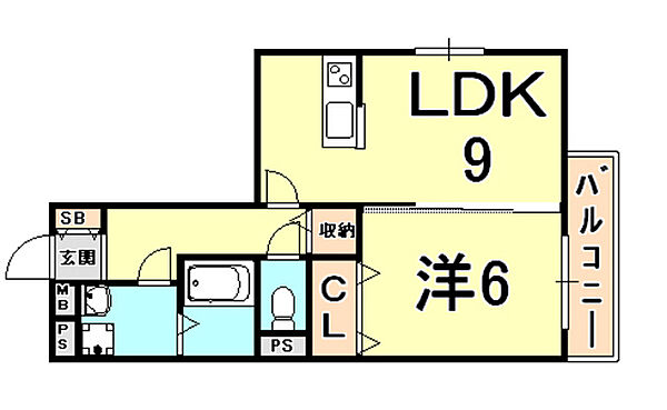 ルノン瓦林 101｜兵庫県西宮市瓦林町(賃貸アパート1LDK・1階・40.35㎡)の写真 その2