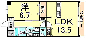 グランジェ東甲子園 207 ｜ 兵庫県西宮市里中町１丁目（賃貸マンション1LDK・2階・50.00㎡） その2