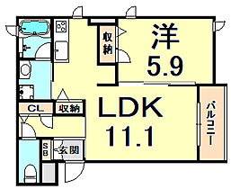 ＳｈａＭａｉｓｏｎ　華 202 ｜ 兵庫県西宮市甲子園町（賃貸マンション1LDK・2階・42.15㎡） その2