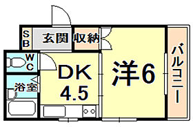 ル・ラ・シフォーン 105 ｜ 兵庫県西宮市甲子園六番町（賃貸マンション1DK・1階・23.70㎡） その2