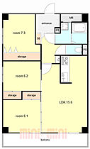 ＯＣ　ＲＥＳＩＤＥＮＣＥ　Ｒ　ＮＩＳＨＩＮＯＭＩＹＡ　ＯＧＯ 305A ｜ 兵庫県西宮市津門大箇町（賃貸マンション3LDK・3階・75.60㎡） その2