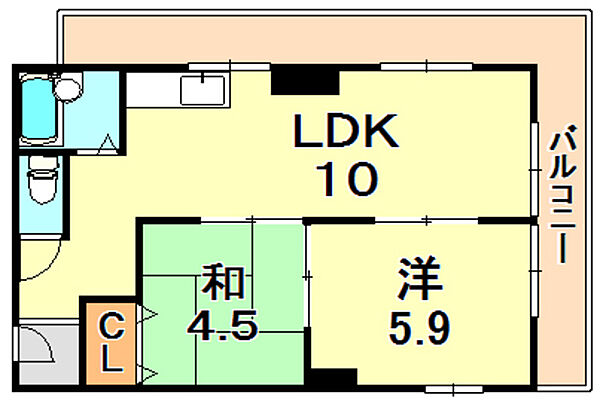 ヴィラ本山 301｜兵庫県神戸市東灘区岡本７丁目(賃貸マンション2LDK・3階・43.00㎡)の写真 その2