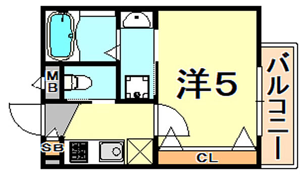 アビタ青木パークサイド 102｜兵庫県神戸市東灘区青木５丁目(賃貸アパート1K・1階・21.42㎡)の写真 その2