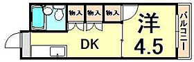 甲南青木コーポラス 315 ｜ 兵庫県神戸市東灘区北青木３丁目（賃貸マンション1DK・3階・21.96㎡） その2