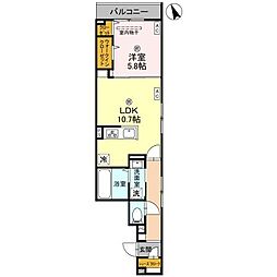 ラフレーズ 1LDKの間取図画像