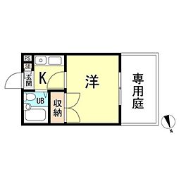 ジョイ甲子園 1Kの間取図画像