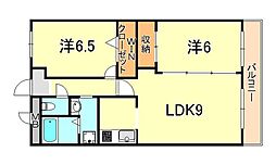パロス135 2階2LDKの間取り