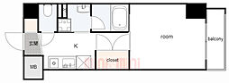willDo塚本 7階1Kの間取り