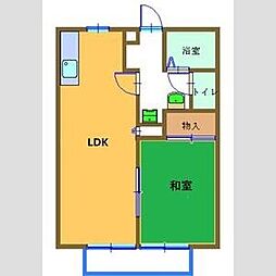 ハイツデアイ 2DKの間取図画像
