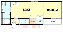 ＭＡＸＩＶ　ＣＩＴＹ神戸鷹取　ＤＵＥ 1階1LDKの間取り