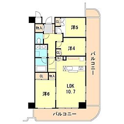 カサセルバ 3LDKの間取図画像