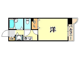 ＹＫハイツ相生町 8階1Kの間取り