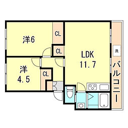 間取図画像 2LDK