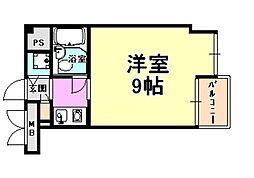 ホーユウコンフォルト芦屋 1Kの間取図画像