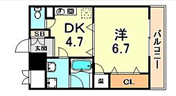 モアライフ魚崎 1DKの間取図画像