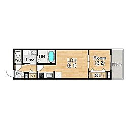 ココングランジュール西宮室川町 302 3階1LDKの間取り