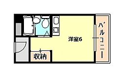 モンシャンブル ワンルームの間取図画像