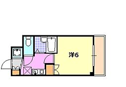 アスール神戸 1Kの間取図画像