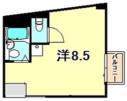 グランディア北野異人館通り ワンルームの間取図画像