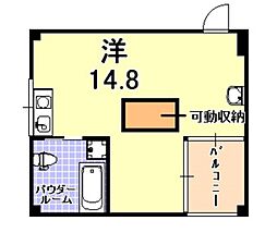 OAZO芦屋上宮川町 ワンルームの間取図画像