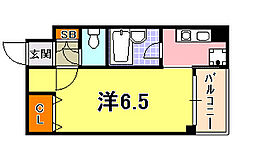 ラ・フォンテ新神戸 1Kの間取図画像