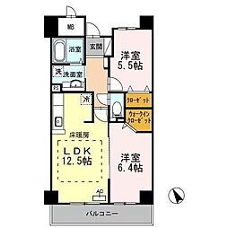 COCOMARINI 2LDKの間取図画像